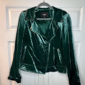 Torrid Emerald Green Velvet Moto Jacket